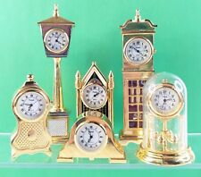 Lot Of 6 - Miniature Xanadu Desk Clocks - Grandfather, Dome, Pedestal - Untested picture