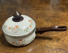 Vintage COUNTRYSIDE COLLECTION ENAMELWARE Sauce Pan JMP Spain Floral 7.5in picture