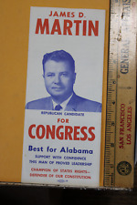 Vintage James D. Martin For Congress Best For Alabama Brochure Pat Huddleston picture