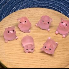 (6pc) Full Collection. Cute Mini Pig Decoration picture