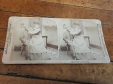 1897 Underwood Stereoview AFTER A STORM A CALM COMETH Couple Sitting Together picture