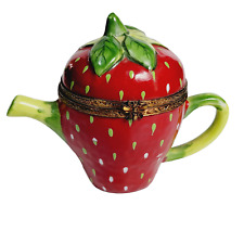 Vintage Strawberry Trinket Box, Marked Limoges France picture