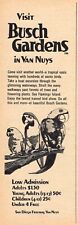 1971 PRINT AD BUSCH GARDENS in VAN NUYS,CALIFORNIA AMUSEMENT PARK TROPICAL OASIS picture