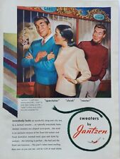 1947 vintage Jantzen sweaters print ad. Beautiful colors picture