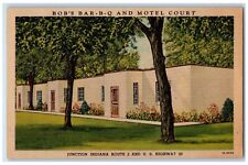 c1940's Bob's And Bar B-Q And Motel Court Junction Indiana IN Vintage Postcard picture
