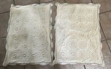 Pair Crochet Pillow  Standard Size Antique White picture