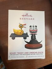 HALLMARK 2019 SCARY TEDDY AND UNDEAD DUCK NIGHTMARE BEFORE CHRISTMAS ORNAMENT picture