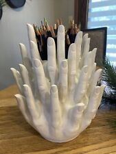 Touching Hands Fingers Candle Holder Vase By TMS 2006 picture