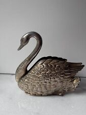Vintage Godinger Italy Silver Plated Swan Bird Napkin Letter Holder figure 6.2