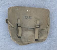 Vintage WWII U.S. Army Musette Field Bag Militaria Khaki Canvas 1942 picture