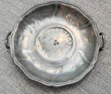 Antique 18th C Pewter round bowl / plate with handles 1705 touchmarks picture