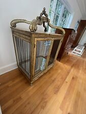 Antique Gold Bird cage With Mirrored Base picture