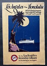 1926 Los Angeles Steamship Honolulu Passenger List picture