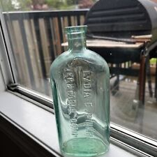 Vintage Antique Lydia E. Pinkham’s 14 1/2 oz Embossed Green Glass Bottle. picture