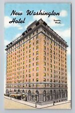 Seattle WA-Washington, New Washington Hotel, Advertising, Vintage Postcard picture