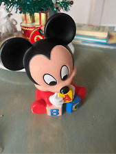 1984 Disney Shelcore ABC Rubber Baby Squeeze Squeeky Sound Toy Mickey Mouse picture