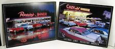 TWO Lucinda Lewis Roadside America Tin Signs. Man Cave. Classic Cars. Nostalgia picture