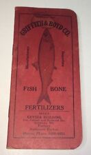 Antique Griffith & Boyd Co. Fish Bone Fertilizer Advertising Note Pad / Calendar picture