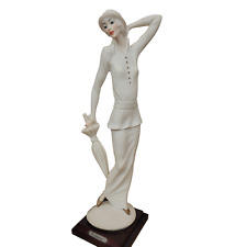 Giuseppe Armani 1988 Figurine Italy Bowler Hat Lady Umbrella Porcelain Sculpture picture