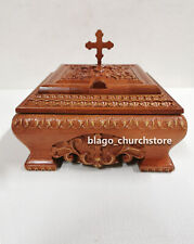 Handcrafted Ortodox Wooden Carved Ark for Reliquary Capsule 7.87