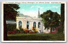 Postcard PA Washington Thompson Memorial Library Washington Jefferson College F6 picture
