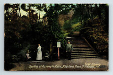 c1909 DB Postcard Pittsburgh PA Spring at Carnegie Lake Lush Park View picture