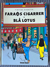 Hergé Tintins Aventyr Faraos Cigarrer & Bla Lotus Carlsen Swedish RARE 1994 picture