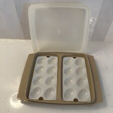 Vintage Tupperware Deviled Egg Container 723-3 Almond Color picture