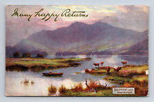 c1905 Happy Returns Skiddaw Derwentwater Lake UK Raphael Tuck's Oilette Postcard picture