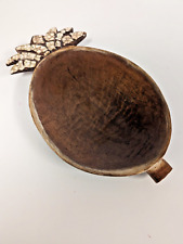 Vintage Hand carved wood Pineapple bowl trinket dish primitive decor TIKI 12in picture