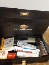 Vintage 1970-80s Continental Airlines Faux Leather First Class Amenity Case  picture