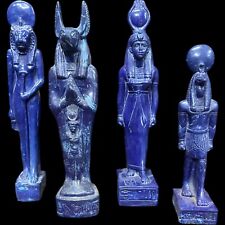 4 RARE EGYPTIAN ANTIQUE Statues Of God Anubis, Thoth, Isis and Sekhmet Egypt BC picture