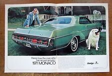 1971 Dodge Monaco Original Rare Color Centerfold Ad  picture
