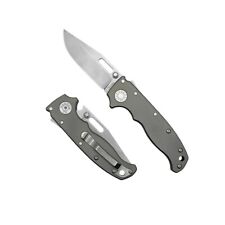 Demko Knives Folding Knife Smooth Titanium Handle 20CV Clip Point Plain Edge picture