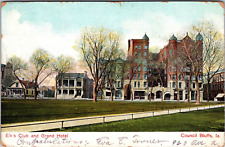 Postcard Posted 1909 Elks Club & Grand Hotel Council Bluffs Iowa [cn] picture