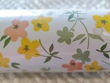 VTG 1970s Shelf Paper Self Adhesive Plastic Floral TOPS 9 FT x 18 Inch Roll NIP picture