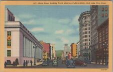 Main Street Federal Building Salt Lake City, Utah UT c1940s Postcard 6674c4 picture