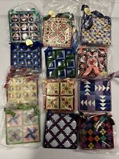 Danbury Mint Lot of 12 The Quilting Christmas Ornament Collection Retired HTF picture