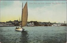 New London, CT: 1909 Water Front, Sailboat - Vintage Connecticut Postcard picture