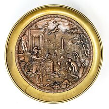 Antique Copper Bronze & Brass Tazza The Triumph of Virtue Relief  picture