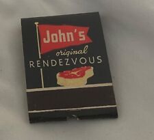 Vintage Matchbook JOHN’S ORIGINAL RENDEZVOUS - San Francisco Unstruck picture