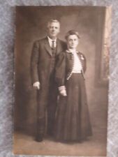 Antique Ralph And Eva, January 1, 1910 Real Photo Formal Portrait Postcard picture