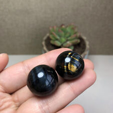 2pcs Natural blue tiger eye sphere ball Crystal Mineral Specimen 33g 22mm A1006 picture