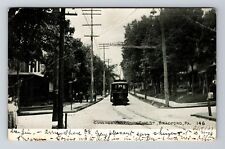 Bradford PA-Pennsylvania, Street Car, Elm Street, Vintage c1907 Postcard picture
