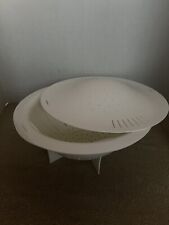 Tupperware Large Double Colander Strainer White #3058 w/ Lid picture