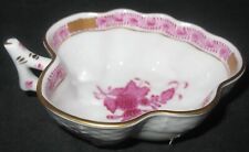 Vtg Herend Hungary Raspberry Chinese Bouquet Handled Leaf Relish Dish Bowl picture