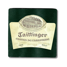 French Champagne Label Coasters, Set of 6, Famous French Wine Brands Felt Backed picture