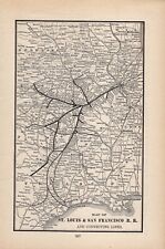 1901  St. Louis & San Francisco Railroad  Vintage Railroad  Map     1383 picture