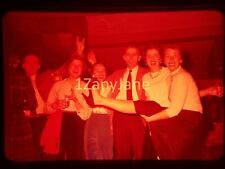 XXPT18 Vintage 35MM SLIDE Photo ADULTS MUGGING FOR CAMERA  AT COCKTAIL PARTY picture