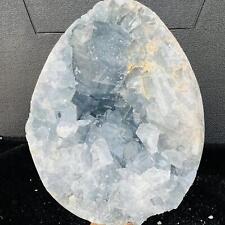 Natural Beautiful Blue Celestite Crystal Geode Cave Mineral Specimen Aura 6.77LB picture